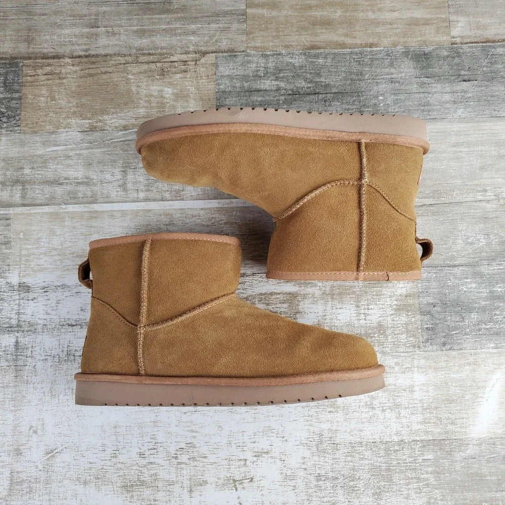 Koolaburra by UGG Koola Mini II Womens Boots Sz 9 Chestnut Suede Slip On Mid Top